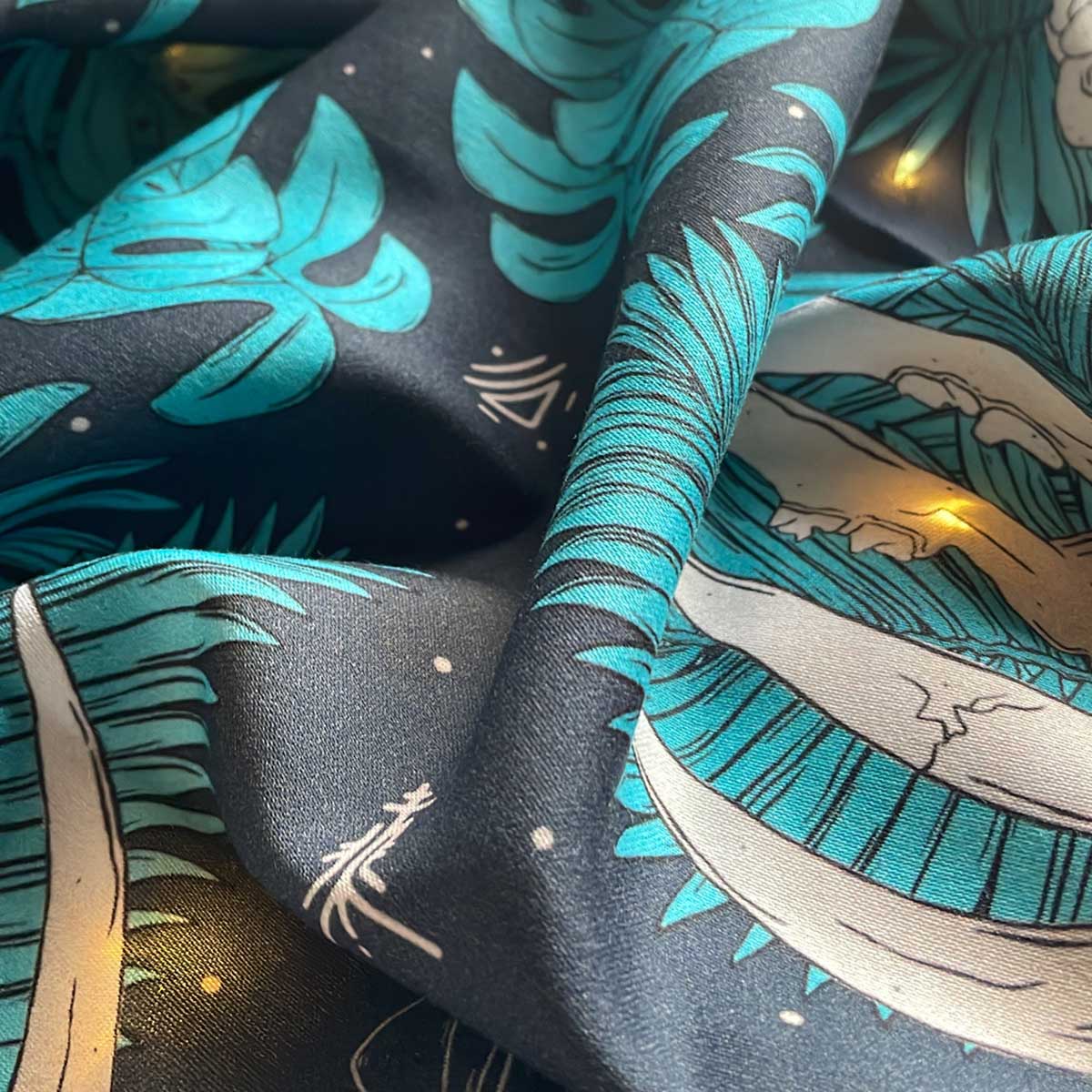 Skulls & Leaves in Tiles Bandana