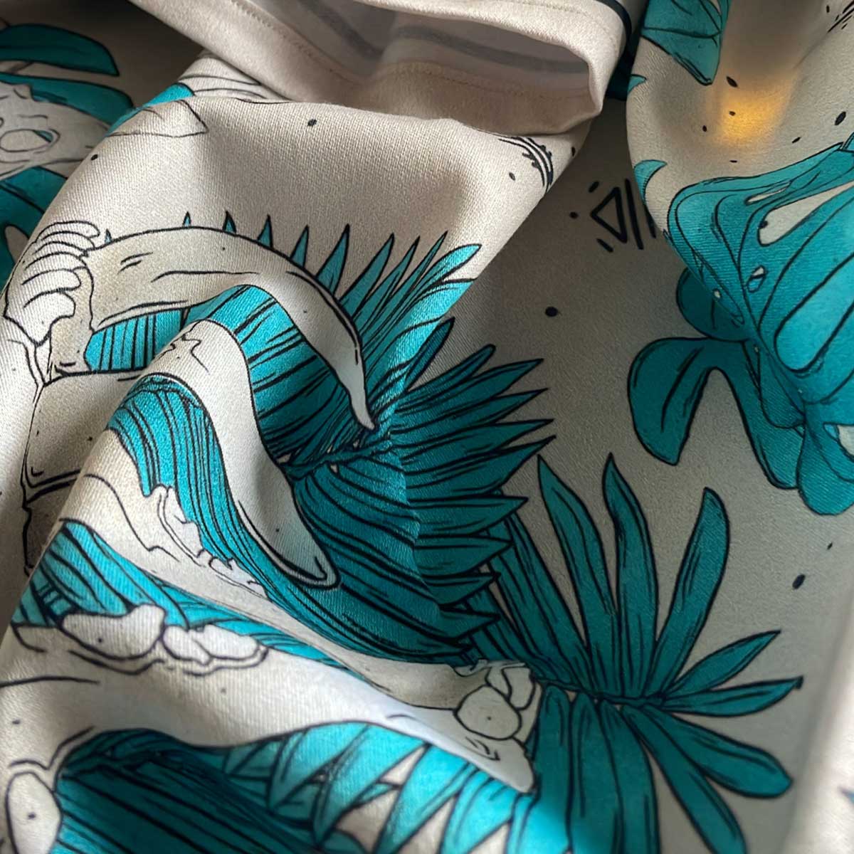 Skulls & Leaves in Tiles Bandana