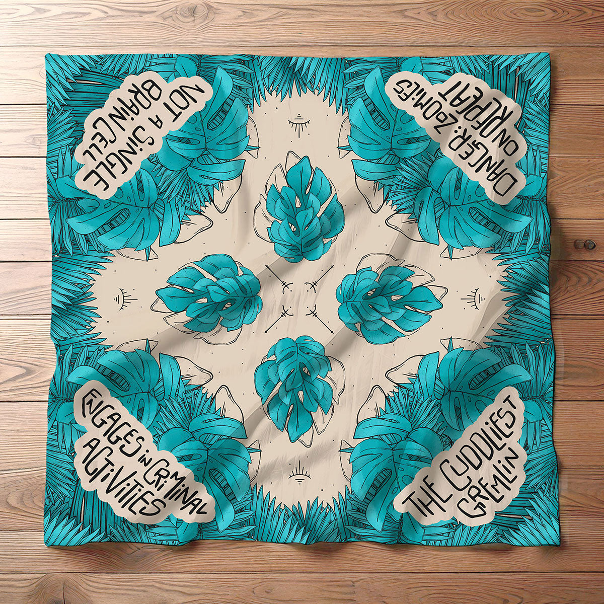 Teal Foliage Pet Bandana