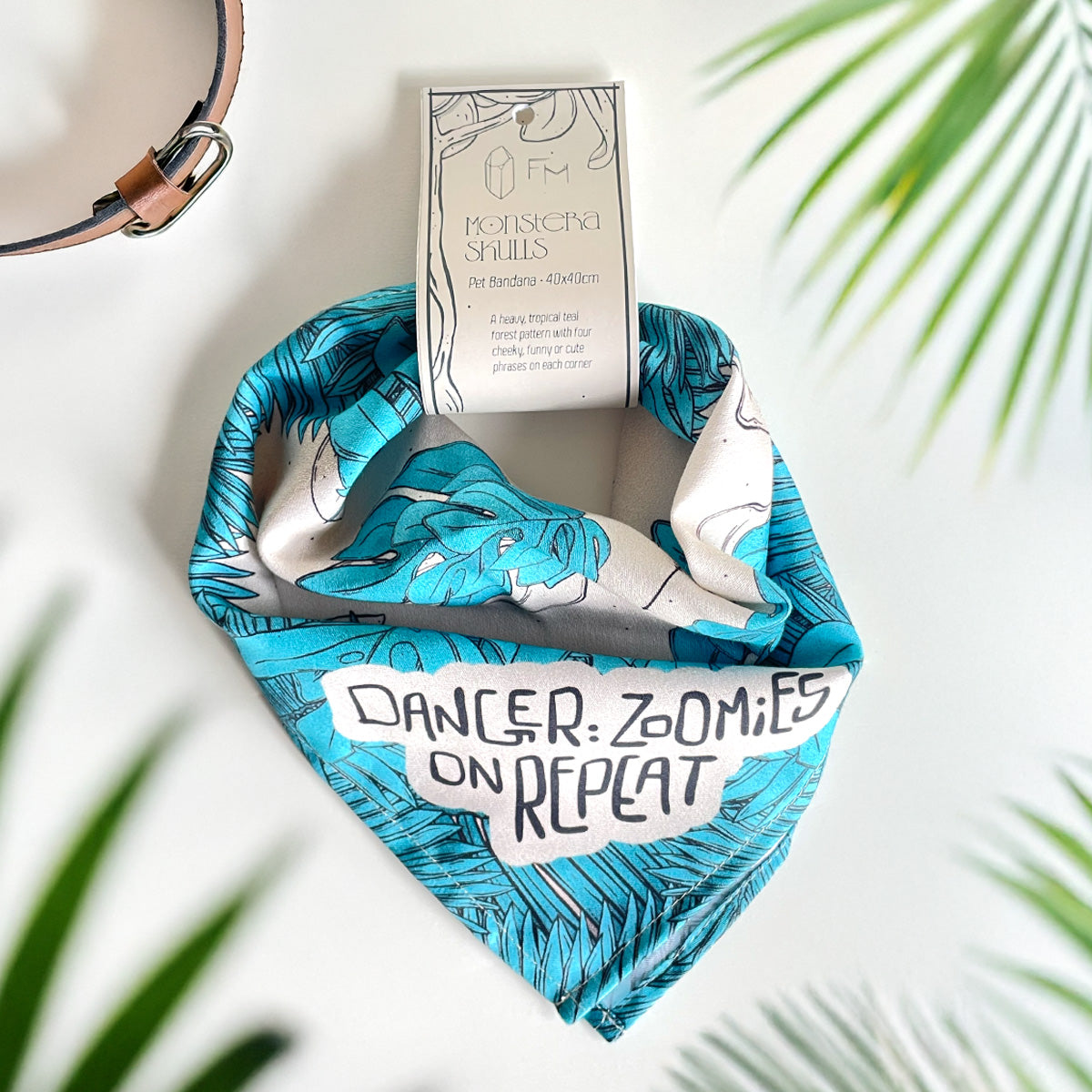 Teal Foliage Pet Bandana