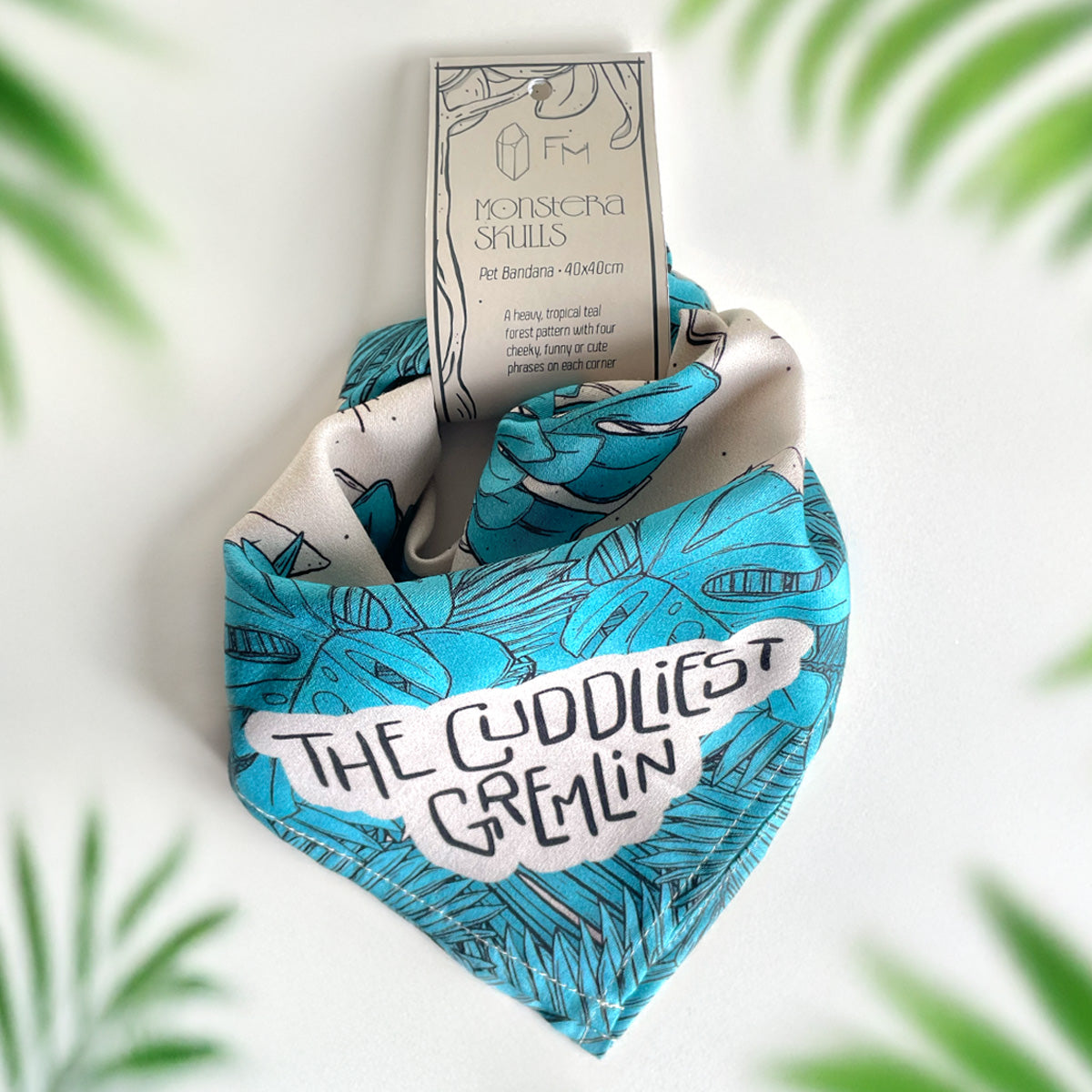 Teal Foliage Pet Bandana