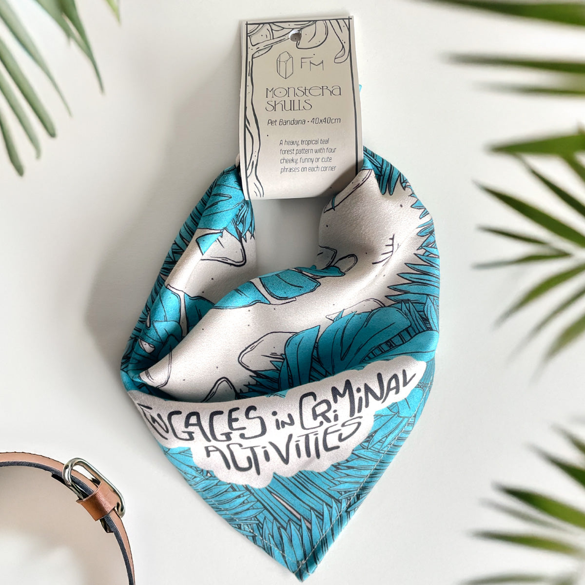 Teal Foliage Pet Bandana