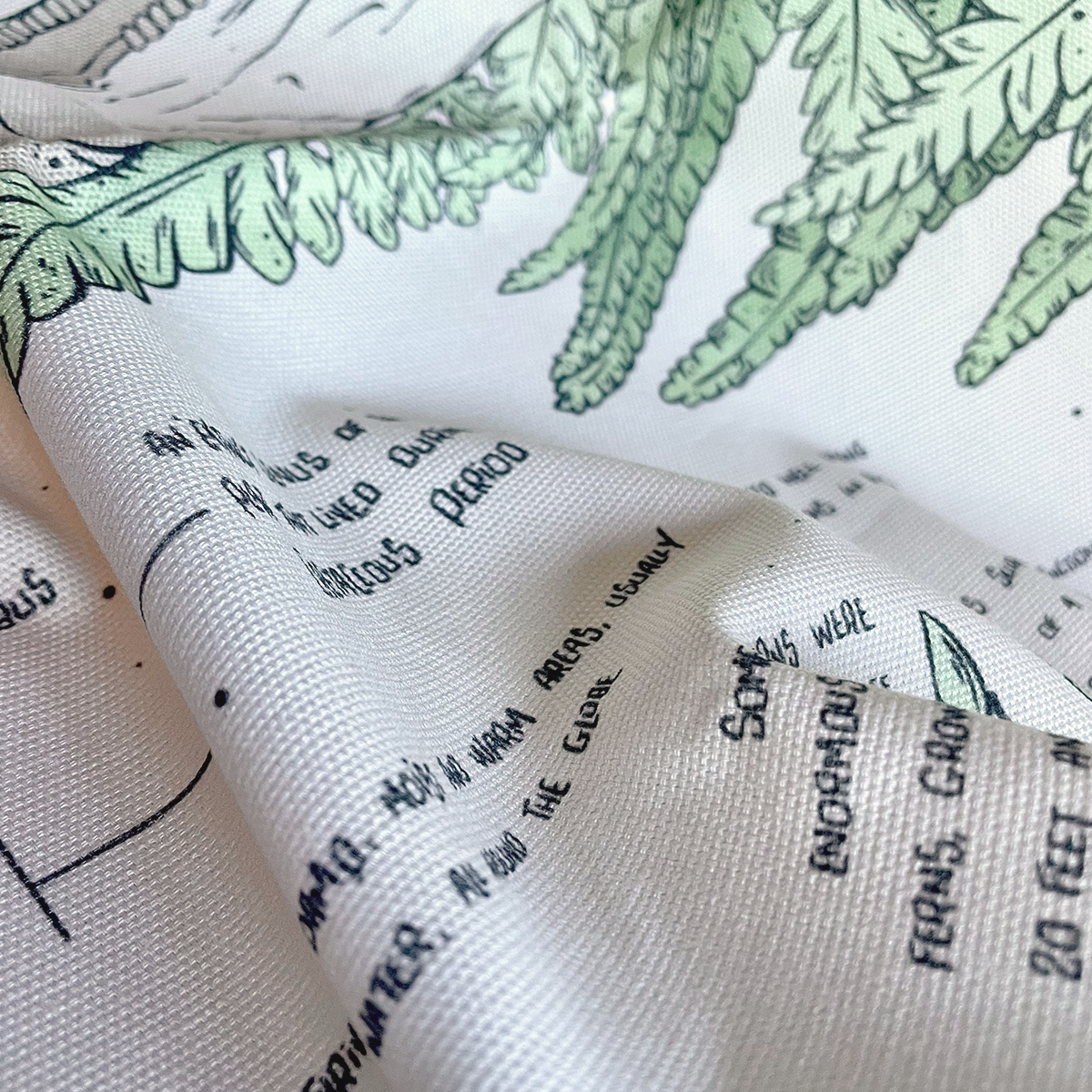 Triceratops & Ferns Trivia Facts Tea Towel