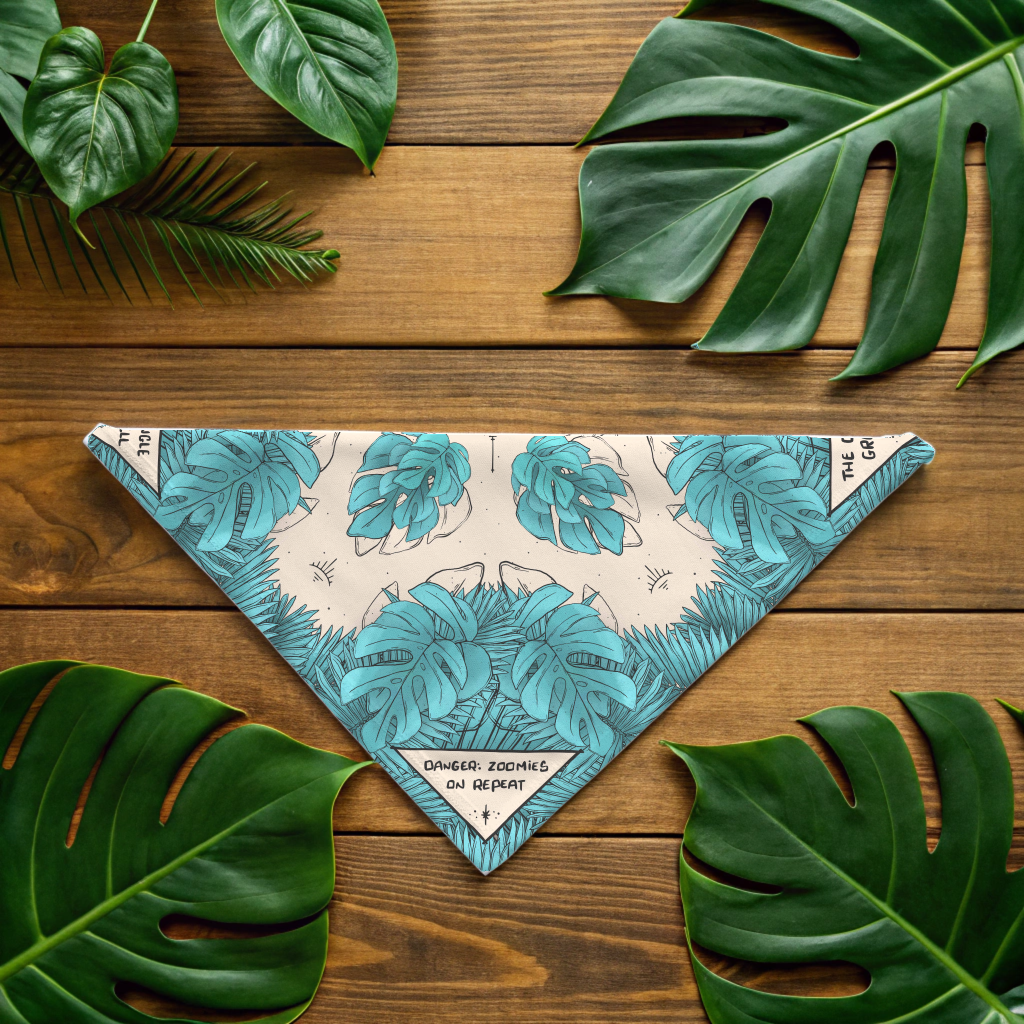 Teal Foliage Pet Bandana