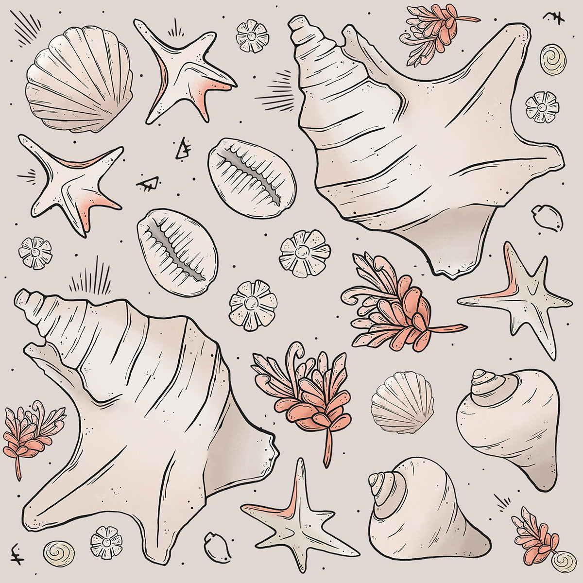 Ocean's Treasures in Tiles Bandana
