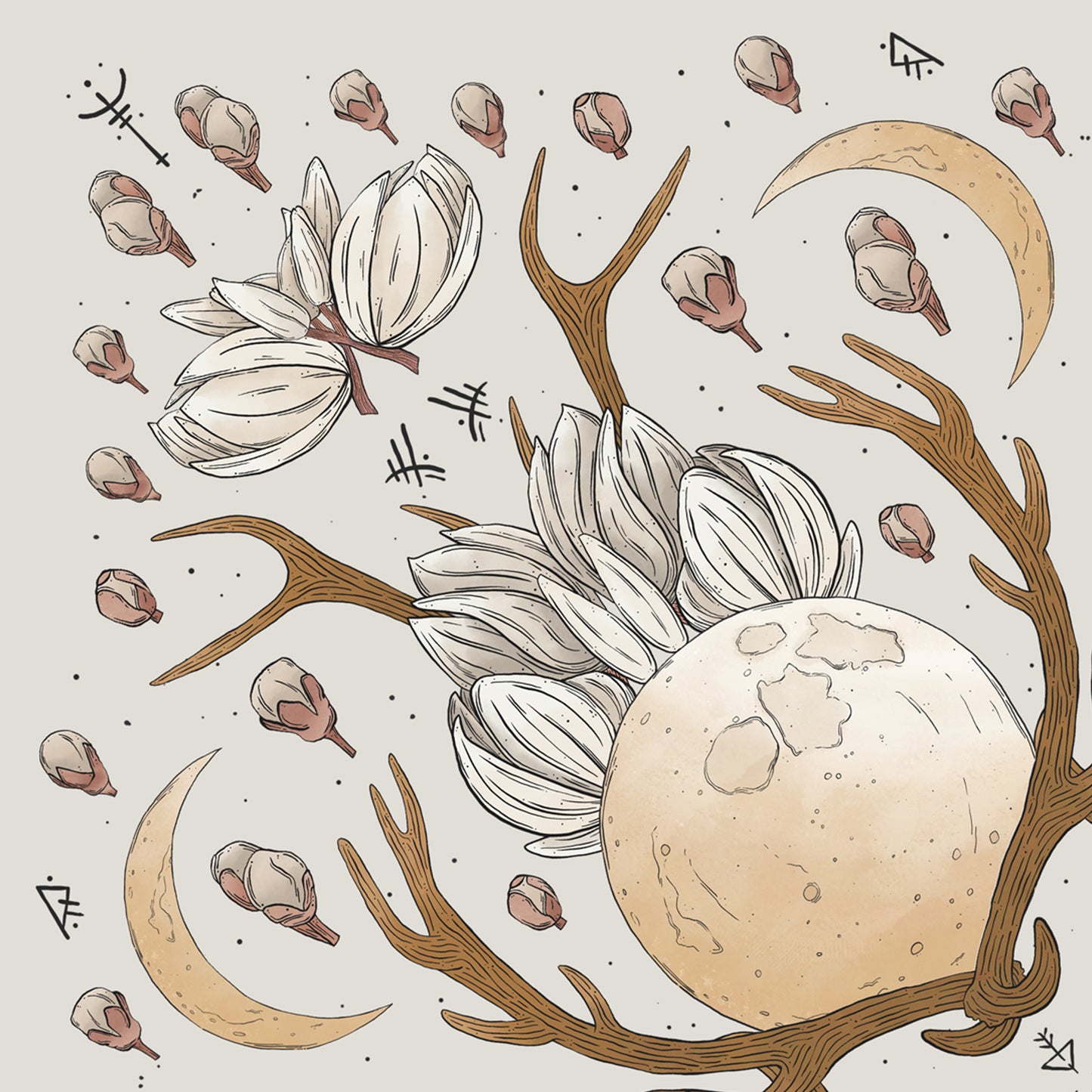Moon Buds in Tiles Bandana
