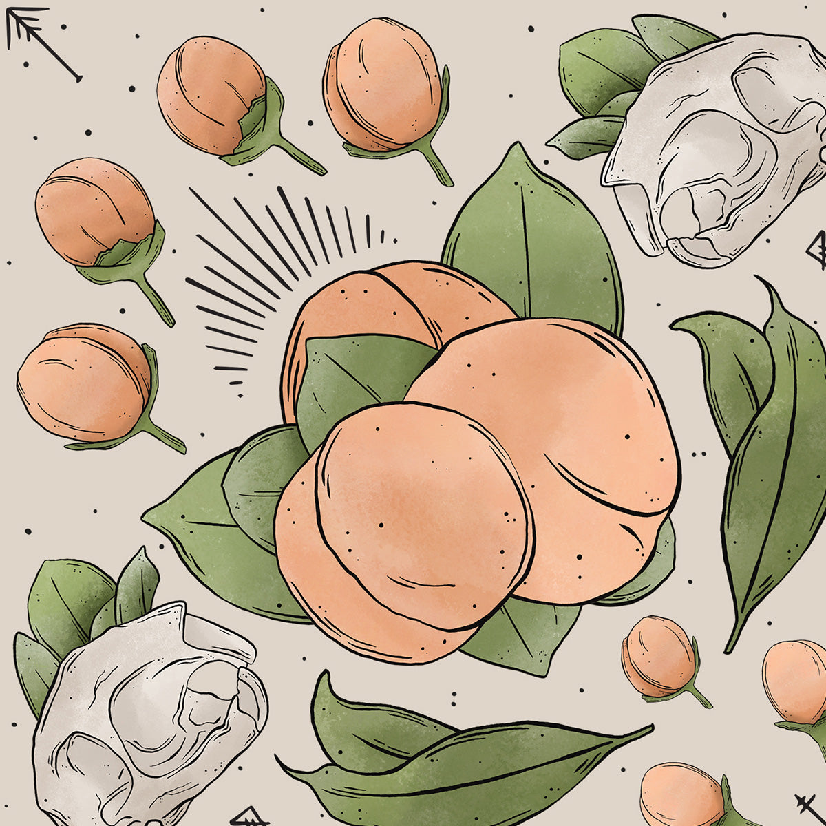 Peachy Bones Tiles Bandana