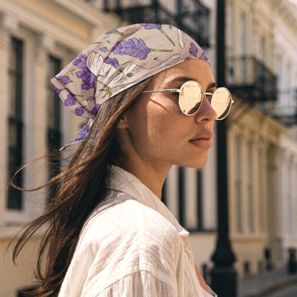 Moth & Lavender in Tiles Bandana