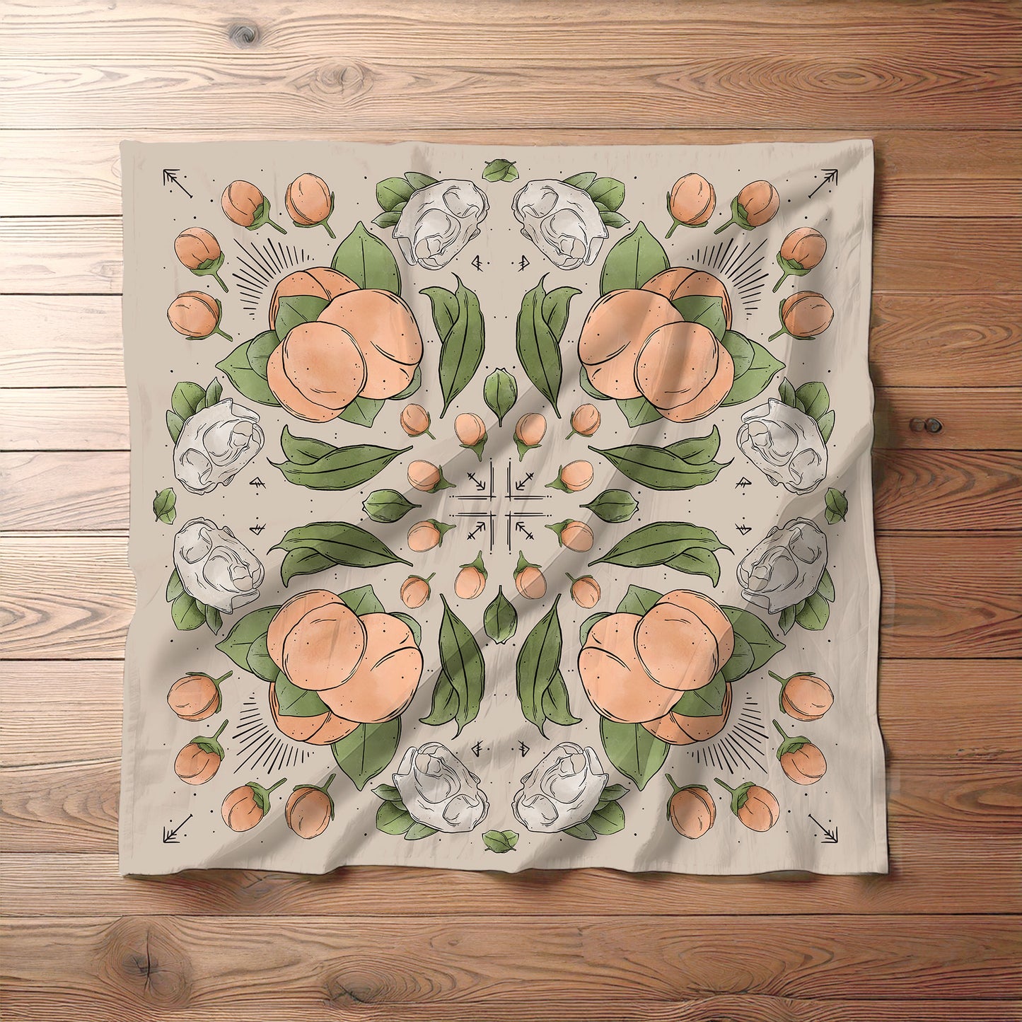Peachy Bones Tiles Bandana
