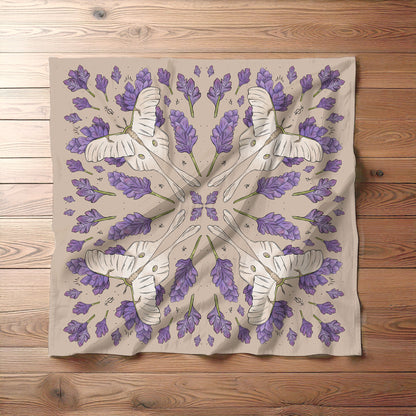 Moth & Lavender in Tiles Bandana