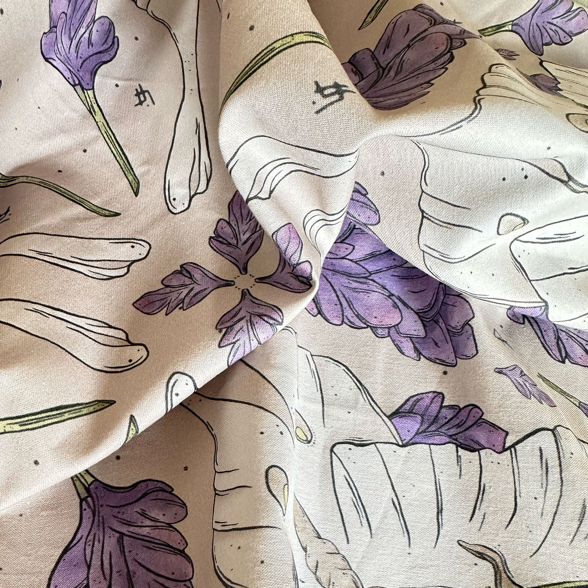 Moth & Lavender in Tiles Bandana