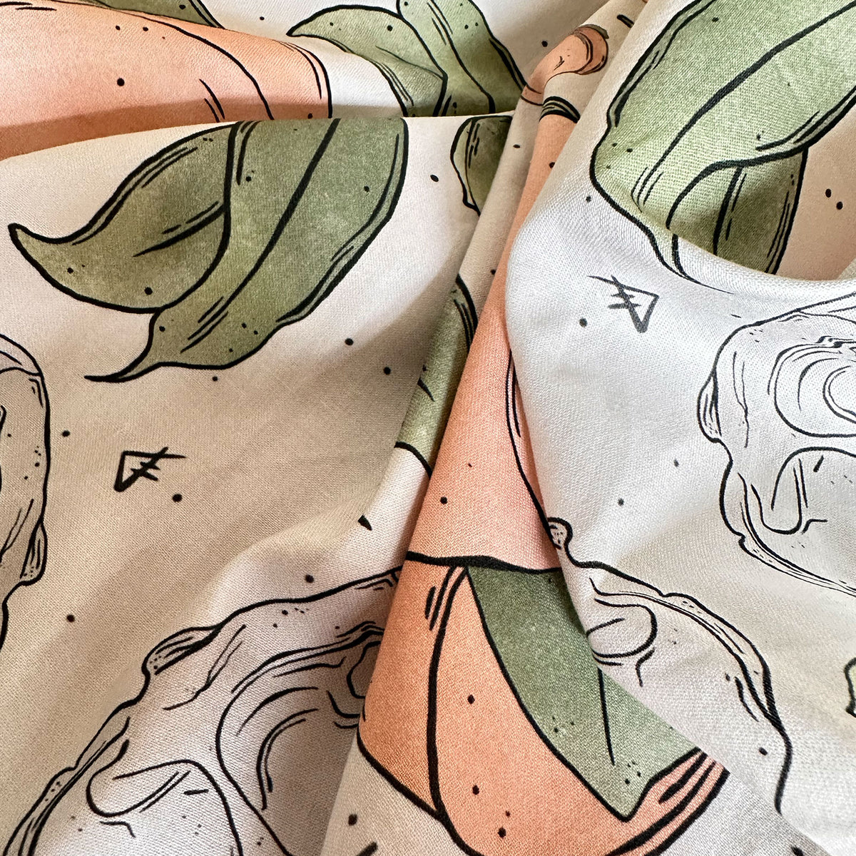 Peachy Bones Tiles Bandana
