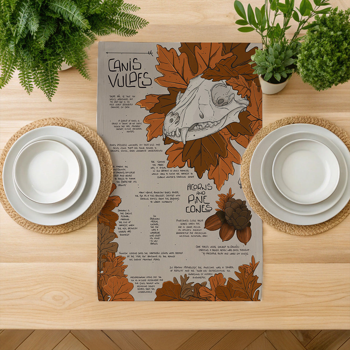 Vulpes & Pinecones Compendium Tea Towel