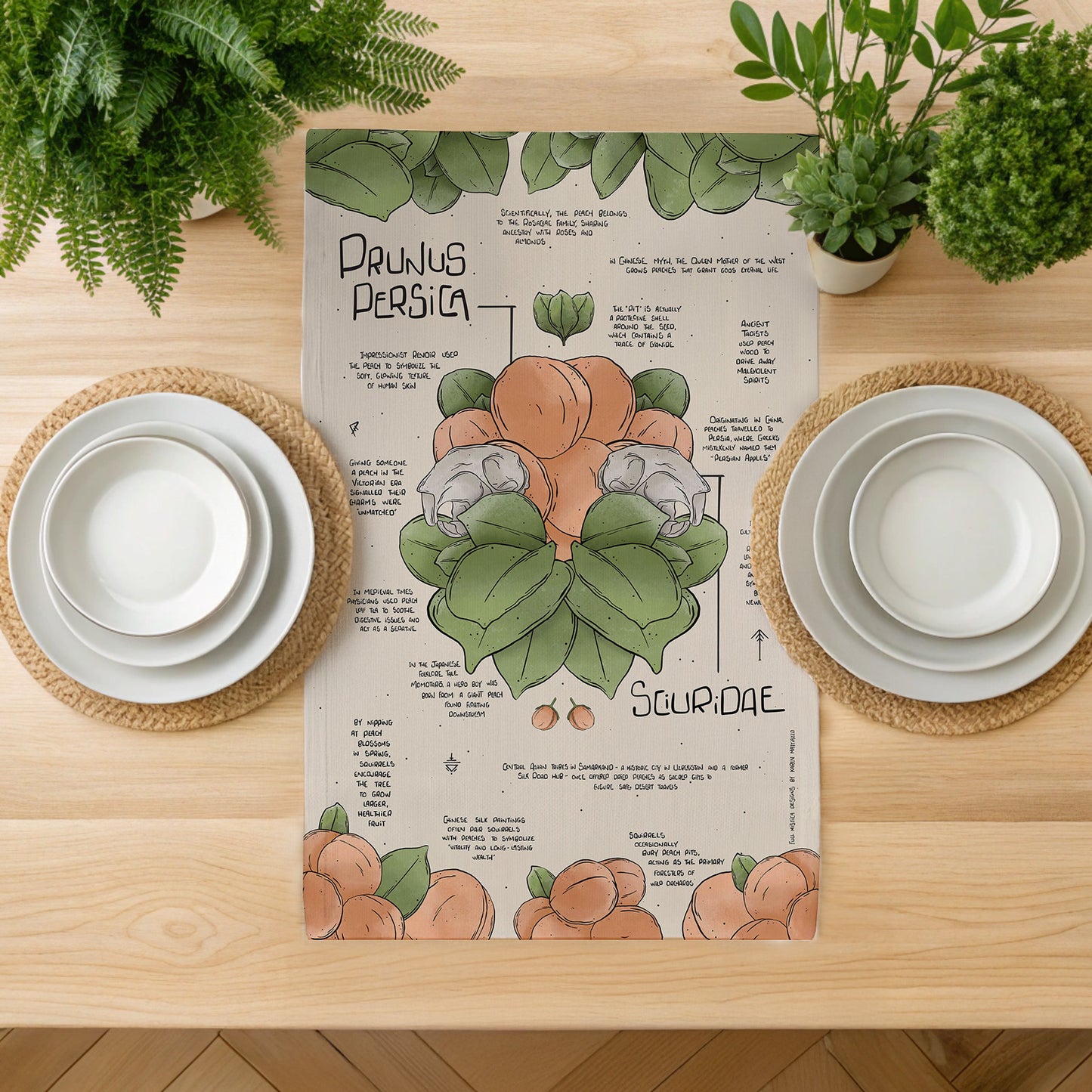 Peach Fuzz Compendium Tea Towel