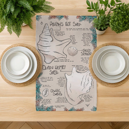 Coastal Treasures Compendium Tea Towel
