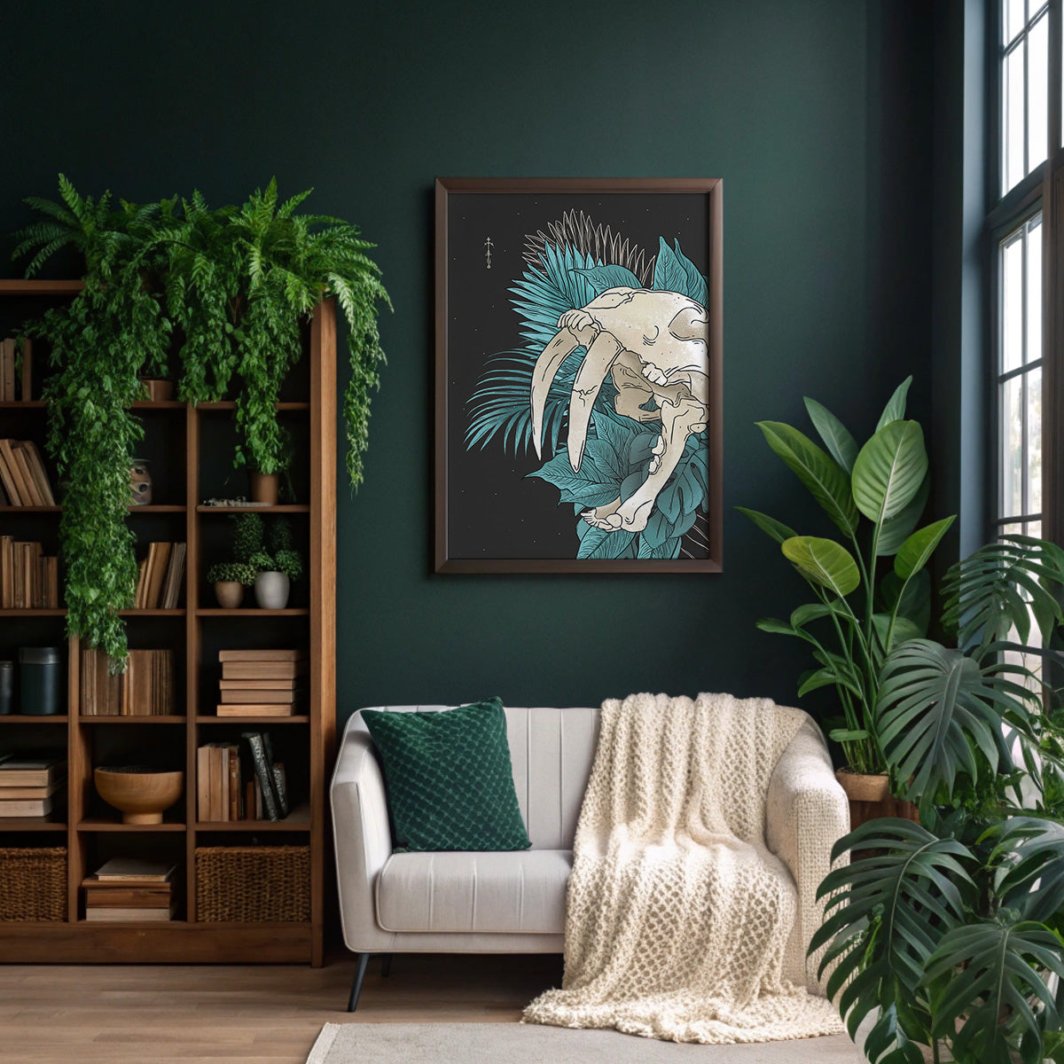 Great Smilodon Skull Art Print