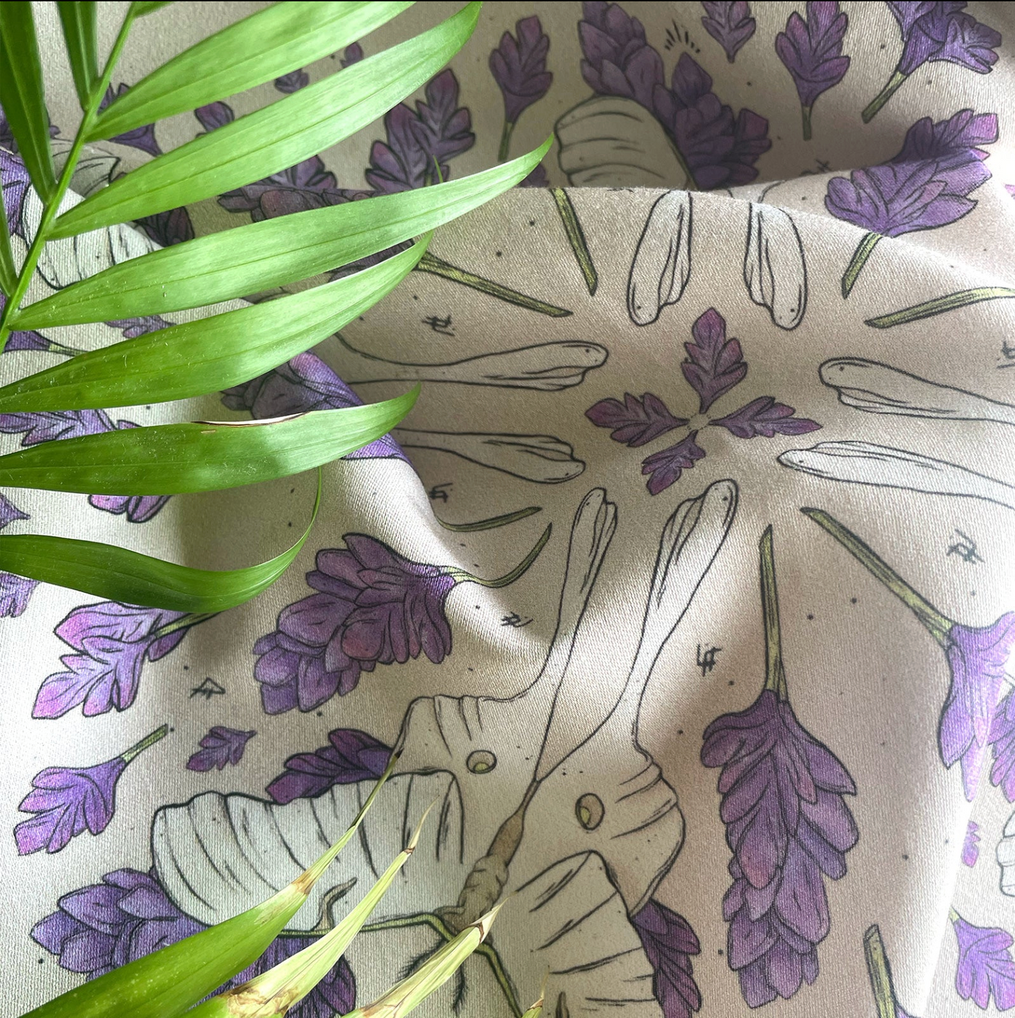Moth & Lavender in Tiles Bandana