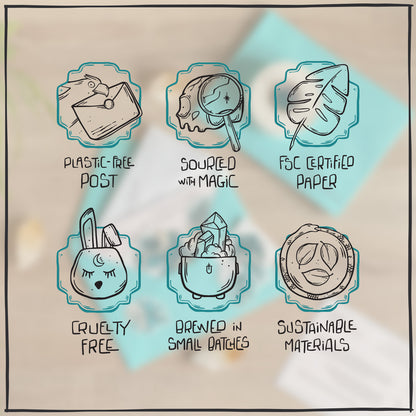 Clear Sticker Trio of Crystals in Teal